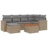 vidaXL 7-dijelni set vrtnih sofa s jastucima bež od poliratana
