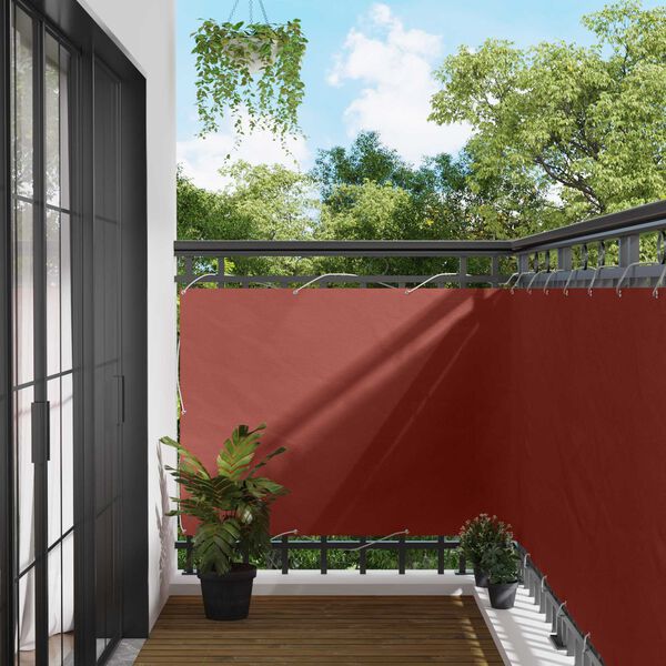 vidaXL Balcony ekran Terakota 110 x 700 cm Oxford tkanina