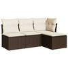 vidaXL 4-dijelni set vrtnih sofa od poliratana s jastucima smeđi