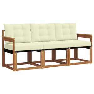 vidaXL Set vanjskih sofa 3 kom. Prirodna i krem