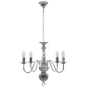 vidaXL Luster srebrni 5 žarulja E14