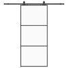 vidaXL Klizna vrata s priborom crna 90 x 205 cm od ESG stakla