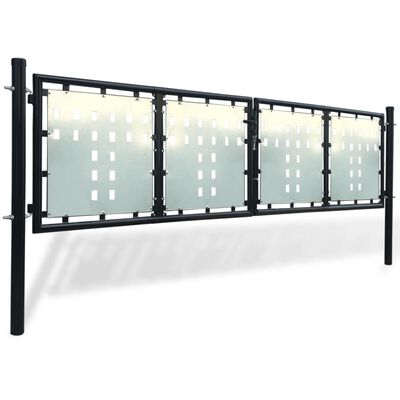 vidaXL Crna jednostruka vrata za ogradu 300 x 150 cm