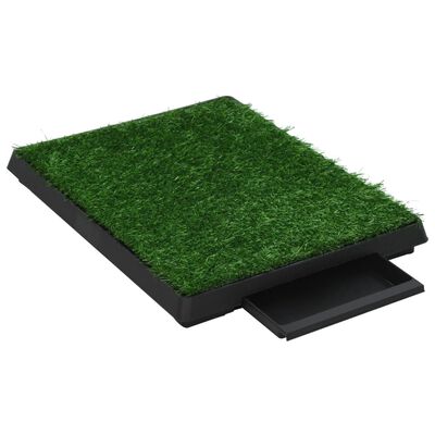 vidaXL Toalet za ljubimce s pladnjem i travom zeleni 63 x 50 x 7 cm