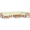 vidaXL Set vanjskih sofa s jastukom 9 pcs Prirodna i krem