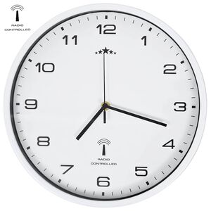 vidaXL Radijski upravljan zidni sat s kvarcnim mehanizmom 31 cm bijeli