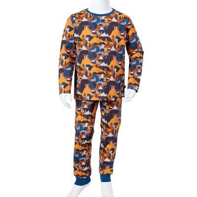 Dječja pidžama s dugim rukavima boja konjaka 104