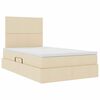 vidaXL Krevet s prostorom za pohranu s LED-om Krema 120 x 200 cm