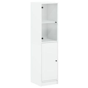 vidaXL Visoka komoda sa staklenim vratima bijela 35 x 37 x 142 cm