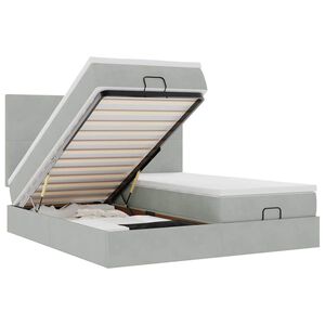 vidaXL Okvir kreveta s madracima svijetlosivi 160x200cm bar&scaron;unasti