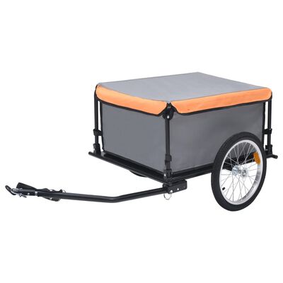 vidaXL Prikolica za bicikl sivo-narančasta 65 kg