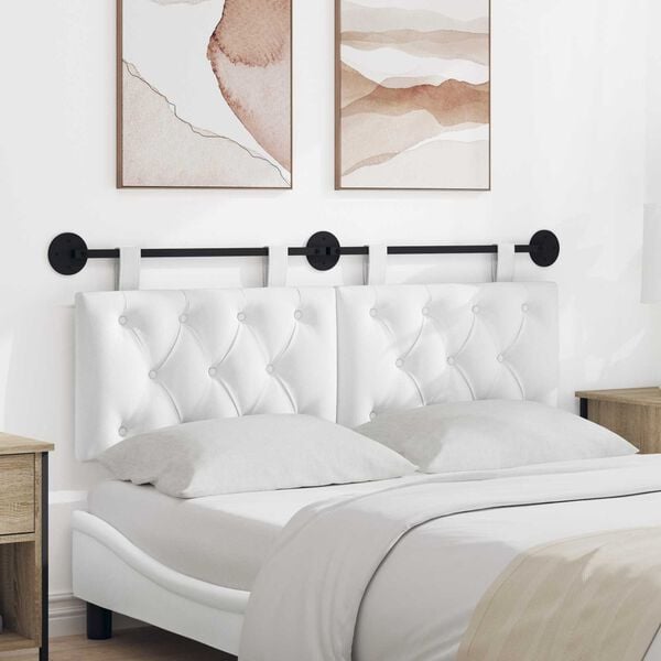 vidaXL Držeće uzglavlje Zidne Bijeli 130 x 55 x 7 cm tkanina