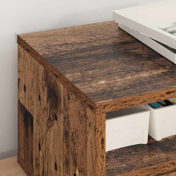 vidaXL Držač za printer Staro drvo 40 x 32 x 24 cm Konstruirano drvo