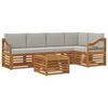 vidaXL Set vanjskih sofa 6 kom. Prirodna i svijetlo siva Poliester