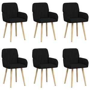 vidaXL Trpezarijske stolice 6 pcs Tkanina Crna 56,5 x 50 x 87,5 cm
