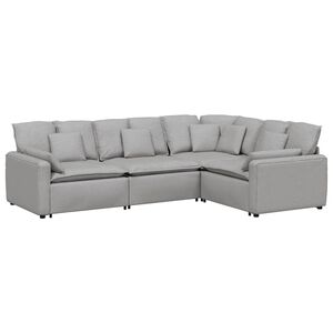 vidaXL Modularna sofa s jastucima, tkanina, oblak sive boje