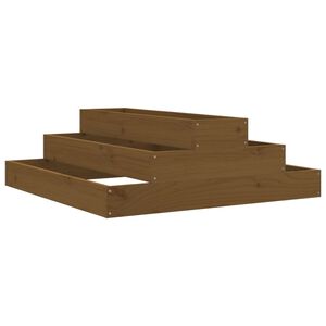 vidaXL Sadilica boja meda 80 x 80 x 27 cm od masivne borovine