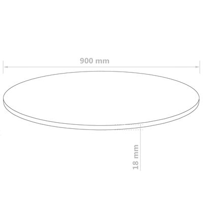 vidaXL Ploča za stol od MDF-a okrugla 900 x 18 mm