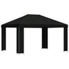 vidaXL Gazebo 4 &times; 3 m Crna Poliester i čelik 190 gsm