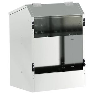 vidaXL Hranilica za zečeve Srebrno 64.5 x 25.5 x 45.5 cm Cinkani čelik