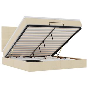 vidaXL Otomanski krevet s madracem i LED krem 160x200cm tkanine