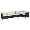 vidaXL 6-dijelni set vrtnih sofa s jastucima crni od poliratana