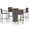 vidaXL 5-dijelni vrtni barski set sivi