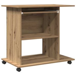 vidaXL Računalni stol Artisan hrast 80x50x75 cm konstruirano drvo