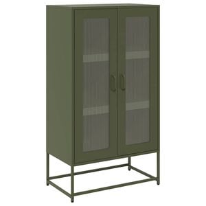 vidaXL Visoka ploča maslinasto zelena 68x39x123 cm čelik