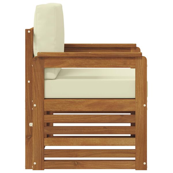 vidaXL Set vanjskih sofa Čvrsto drvo akacije i poliester Prirodna