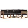 vidaXL Set vanjskih sofa s jastukom 4 pcs Prirodna i crna