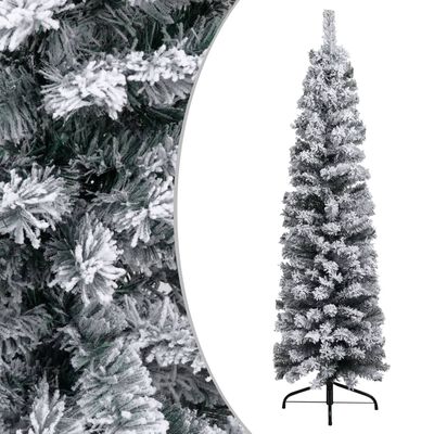 vidaXL Tanko umjetno osvijetljeno božićno drvce i kuglice zeleno 150cm