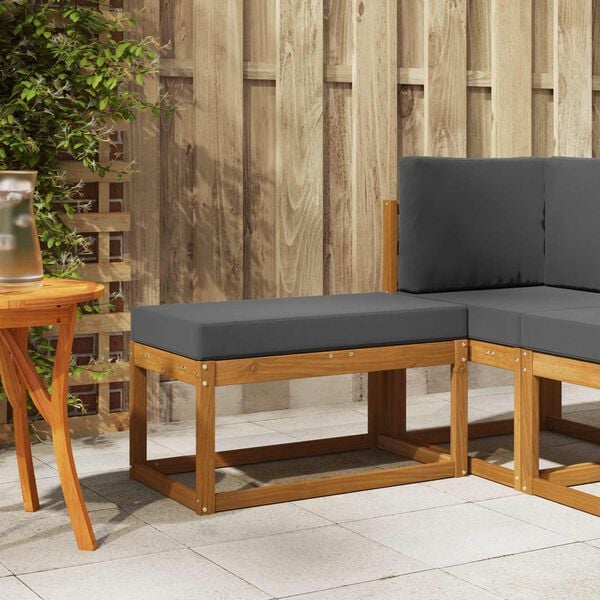 vidaXL Vanjska stolica klupa Čvrsto drvo akacije Prirodna