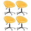 vidaXL Okretne blagovaonske stolice 4 kom žute od tkanine