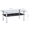 280099 vidaXL Coffee Table with Marble Look Black 100x60x42 cm Tempered Glass
