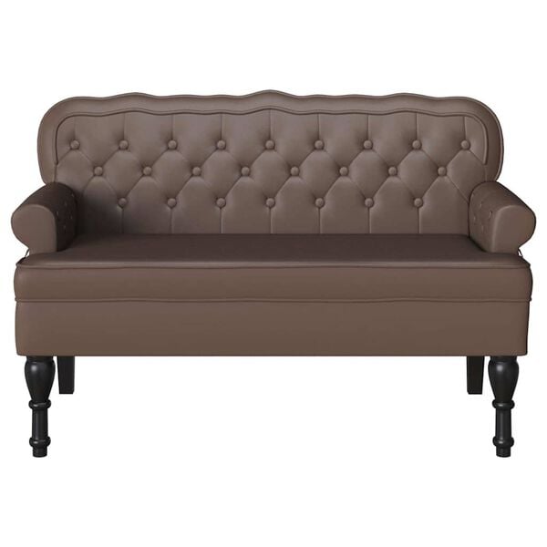 vidaXL Chesterfield klupa Smeđa 119,5 x 64,5 x 75 cm Lažna koža
