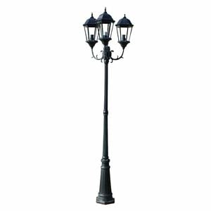 Vrtna stupna svjetiljka 3-lanterne 230 cm tamno zelena/crna