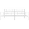 vidaXL Metalni okvir kreveta uzglavlje i podnožje bijeli 183x213 cm
