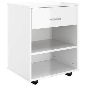 vidaXL Ormarić s kotačima sjajni bijeli 46x36x59 cm konstruirano drvo