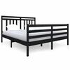 vidaXL Okvir za krevet od masivnog drva crni 140 x 200 cm