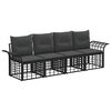 vidaXL Set vanjskih sofa 4 pcs Crna i tamno siva Poliester