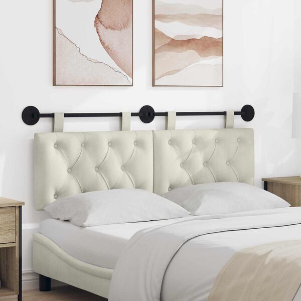 vidaXL Držeće uzglavlje Zidne Krema 130 x 55 x 7 cm Bar&scaron;un