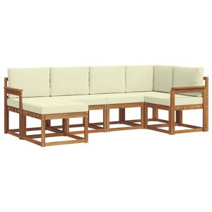 vidaXL Set vanjskih sofa s jastukom 6 pcs Prirodna i krem