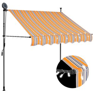 vidaXL Tenda na ručno uvlačenje s LED svjetlima 100 cm žuto-plava