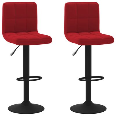 vidaXL Barski stolci 2 kom crvena boja vina baršunasti