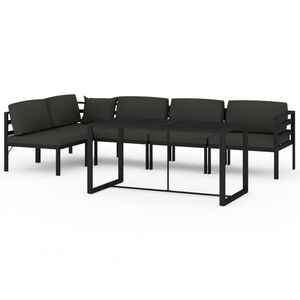 vidaXL 6-dijelna vrtna garnitura s jastucima aluminijska antracit