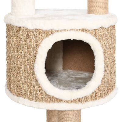 vidaXL Penjalica za mačke s jastukom i stupovima 148 cm morska trava