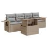 vidaXL 5-dijelni vrtni set sofa s jastucima bež od poliratana