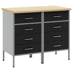 vidaXL Radni ormar s ladicama 2 kom. Crna i Siva 100 x 55 x 85 cm