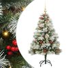 vidaXL Umjetno božićno drvce S LED lampica Zelena i bijela 150 cm